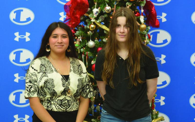 ERICK MITCHELL | DISPATCH RECORD From left, Yanina Gonzalez-Villegas and Kourtney Tyson are working as a pair to submit two films for the 2026 UIL Young Filmmakers Festival.