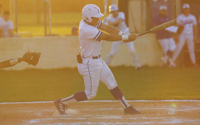 Elijah Calderon had two hits in last week’s game. The sophomore has stepped into a leadership role this season. HUNTER KING | DISPATCH RECORD