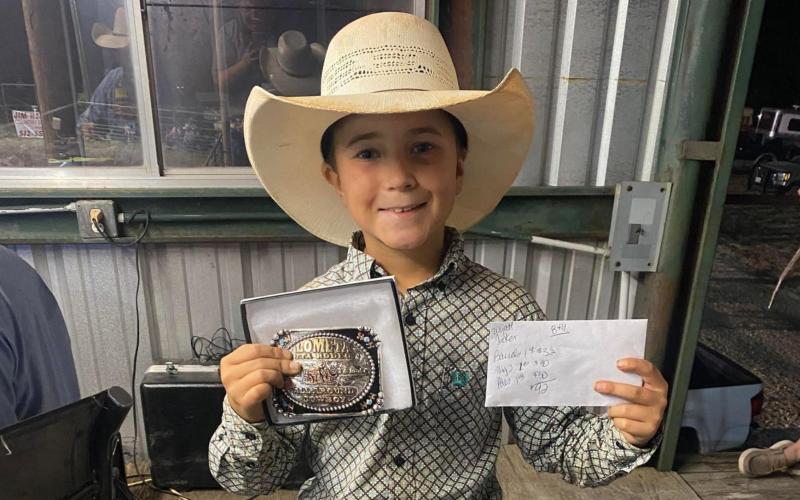 Wyatt Tucker was named the All-Around Cowboy for his age division. Tucker won eight events across both nights of rodeo. COURTESY PHOTO