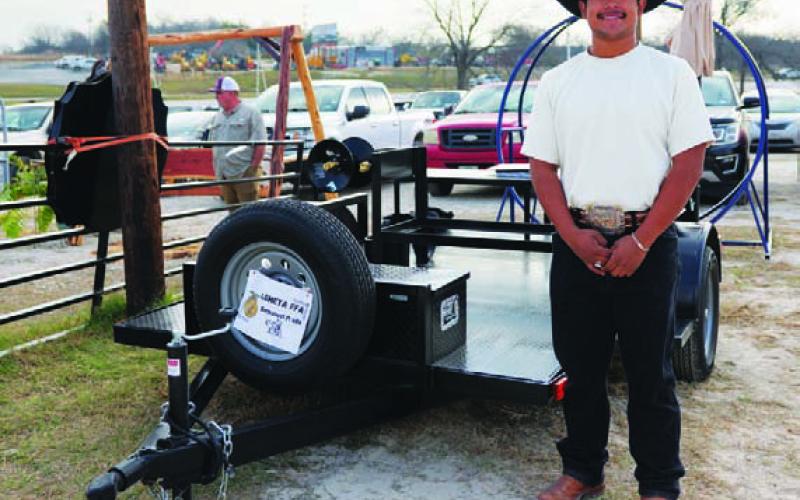 Emmanuel Prado’s welding trailer took first place in its class at the 2026 Ag Mechanics Show in Lampasas. ADAM BARRIOS | DISPATCH RECORD