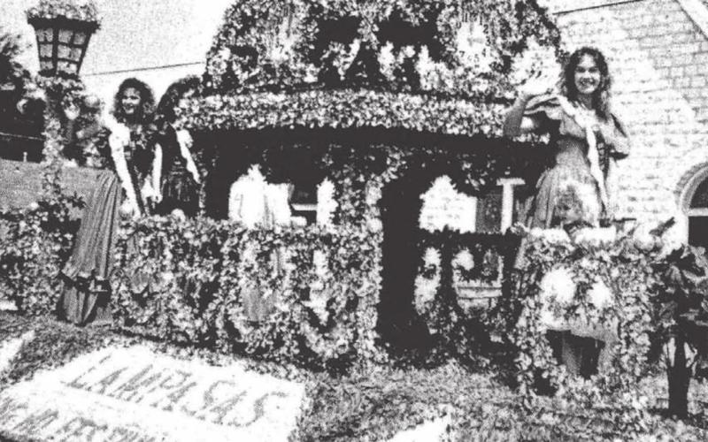 With Renee Wulf serving as Miss Spring Ho in 1989, she and her court rode on a float that featured the courthouse cupola for its design. COURTESY PHOTO