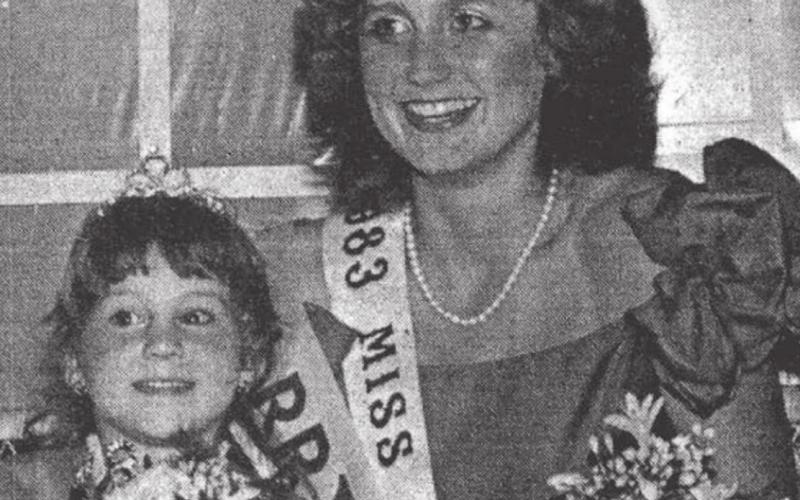 Little Miss Spring Ho Ashlie Nicole Woods shared the stage with 1983 Miss Spring Ho Denise Morrison. COURTESY PHOTO