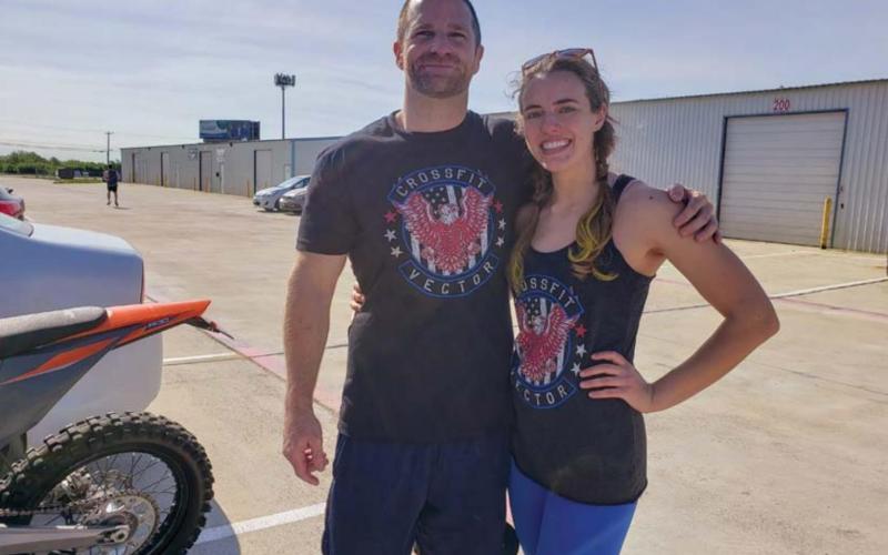 Chris and Alex Murrell are shown after they completed the infamous “Murph” workout last spring. COURTESY PHOTO