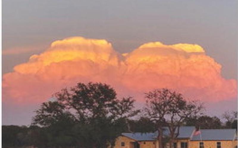 This cloud formation was spotted Sunday afternoon from the western portion of Lampasas. The area was under a tornado watch at the time, although no severe weather developed here. Rain returned to the city later in the week. COURTESY PHOTO | PHIL GARRETT