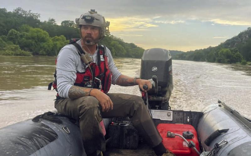 Lampasas County Game Warden Ray Milloway responds to a call at Smith Ranch along the Colorado River on July 6. COURTESY PHOTO
