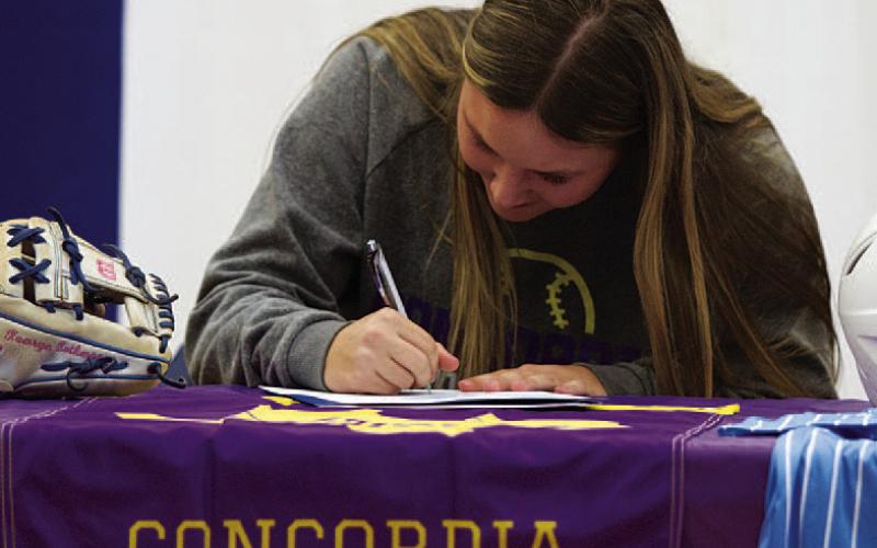 Kamryn Kothmann signed her letter of intent to play softball at Concordia University on Wednesday morning. The senior has made an impact on the Lady Badgers since her sophomore season. She will look to finish strong in her final high school season coming up this spring. HUNTER KING | DISPATCH RECORD