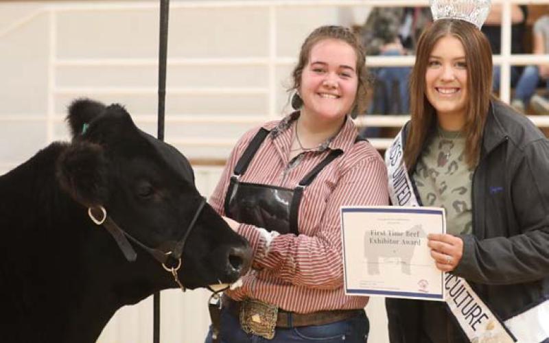 Cora Groves showed the reserve champion steer at the Lampasas County Youth Livestock Show and was recognized by the Colorado River Cattlewomen as a first-generation cattle exhibitor. COURTESY PHOTO