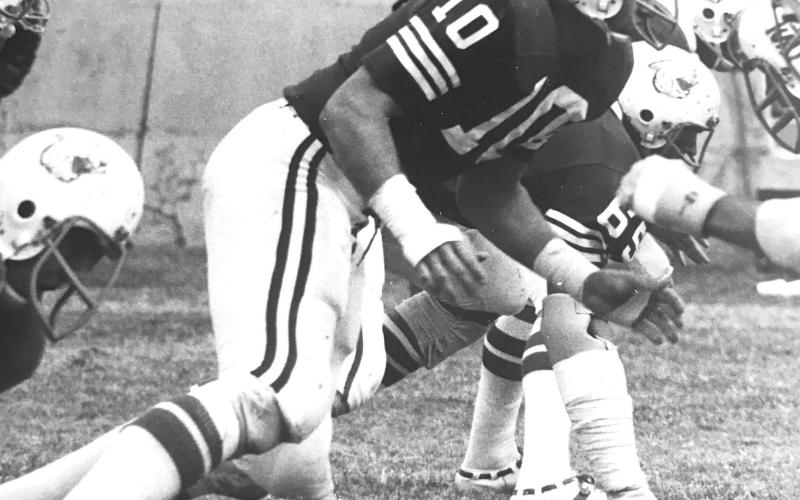 Chuck Lawson lines up for Abilene Christian University. He later signed as a free agent with the Dallas Cowboys.