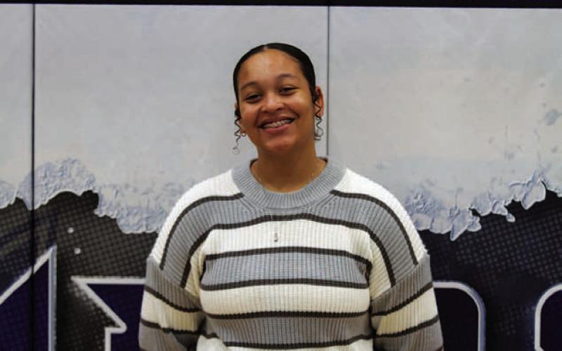 Name: Zaria McDonald Class: Junior Sport: Volleyball and Powerlifting Favorite Teacher or Coach: Coach Cottle Favorite Place in Lampasas: The pool One Person You Look Up To: My mother Main Goal This Season: Have a positive attitude