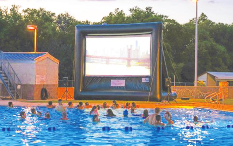 Lampasans enjoy a Dive-in Movie Night