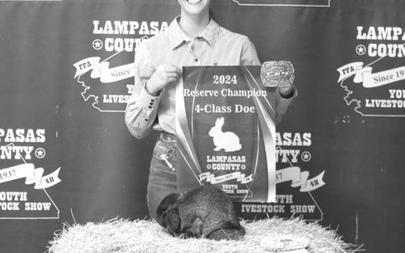 MASON HINES | DISPATCH RECORD Phoebe Rounds was the reserve champion rabbit exhibitor. She also captured senior rabbit showmanship honors.