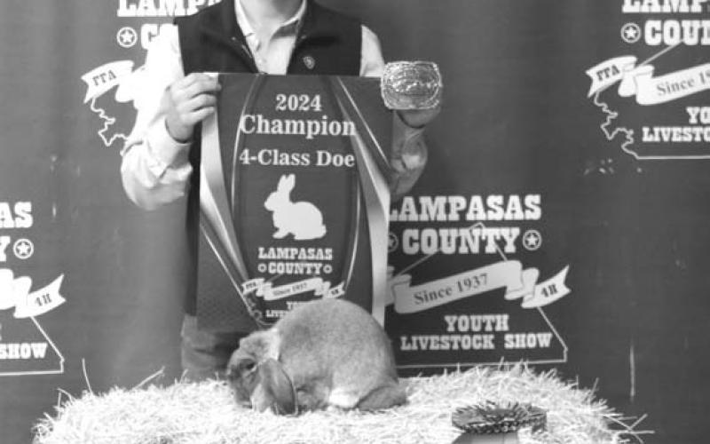 MASON HINES | DISPATCH RECORD Pacen Kepler showed the grand champion rabbit in this year’s show.