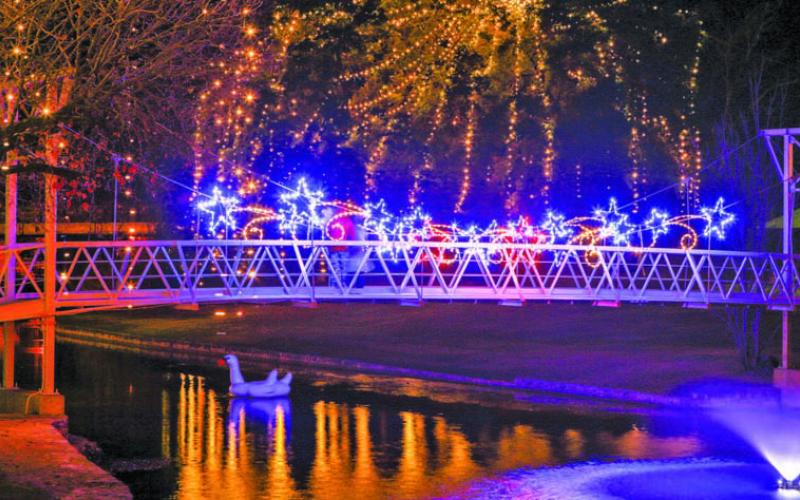 Thousands of lights fill the trees at W.M. Brook Park, and lighted displays are featured throughout the park to help create the idyllic Christmas scene envisioned for Lampasas. FILE PHOTO