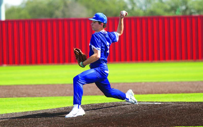 JT Posten pitched in relief during the Badgers’ first game of the tournament against Lorena. HUNTER KING | DISPATCH RECORD