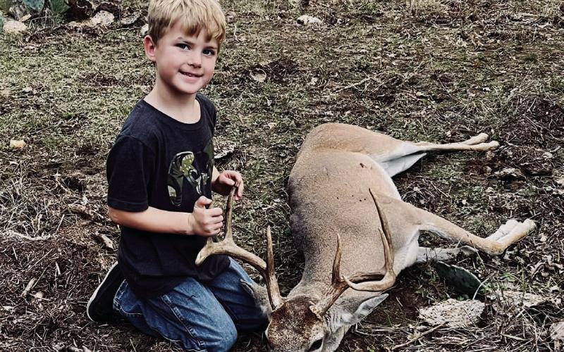 COURTESY PHOTO Young Lampasan kills first buck Five-year-old Casen Freeman killed his first deer, a 9-point buck, in December in Lampasas County. He was hunting with his grandfather Tony Canales.