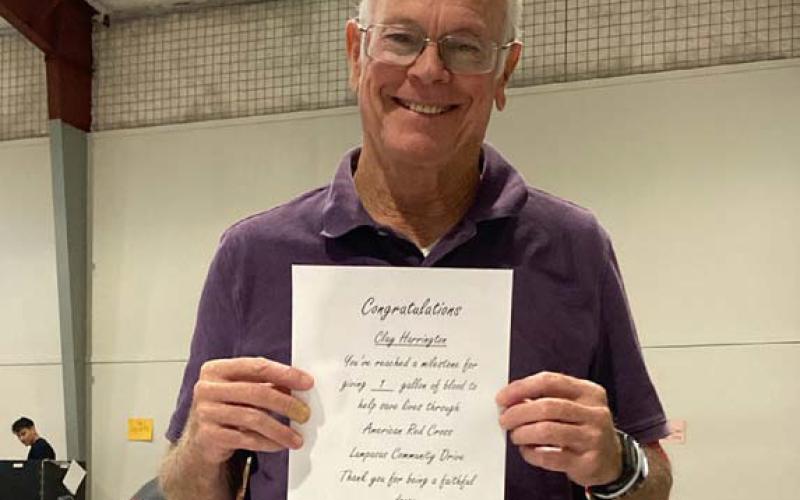 Clay Harrington has donated one gallon of blood. courtesy photo