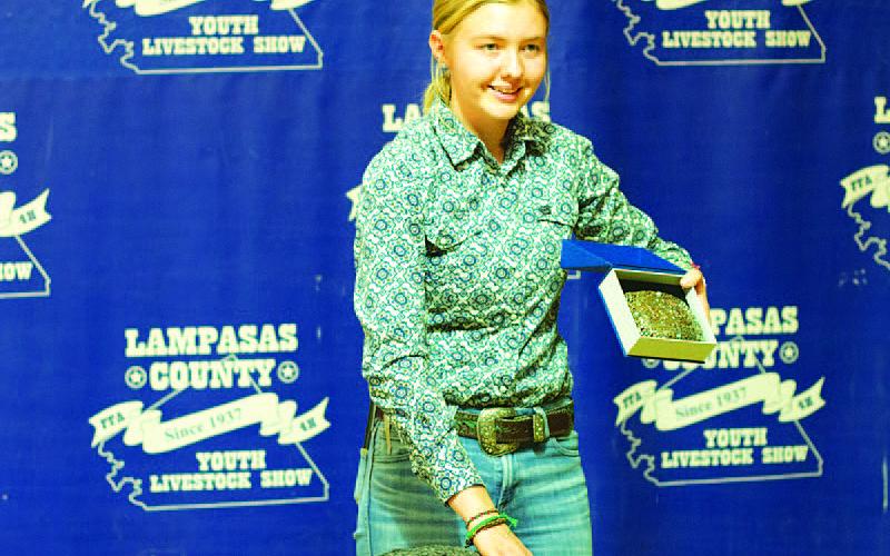 Sydney Purdy took home the Senior Showmanship Award for rabbit exhibitors. HUNTER KING | DISPATCH RECORD