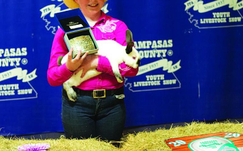 Gwendolyn Martin captured reserve champion honors among rabbit exhibitors at the 2026 show. HUNTER KING | DISPATCH RECORD
