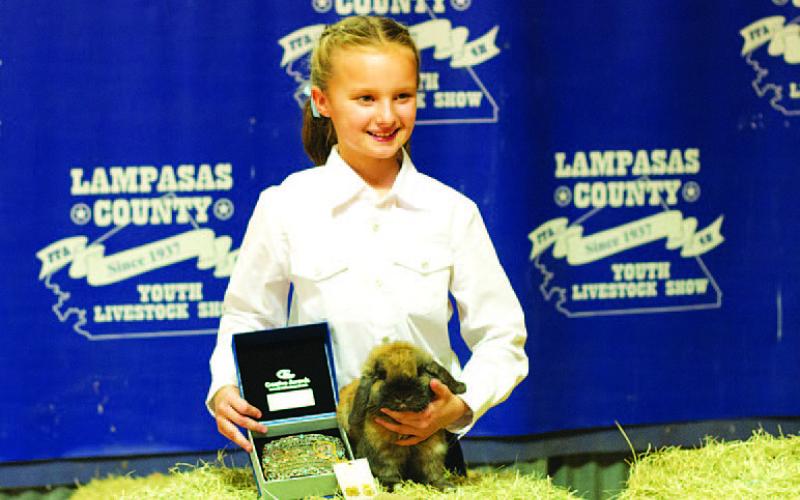 Junior Showmanship recognition for rabbit exhibitors went to Arden Achee. HUNTER KING | DISPATCH RECORD