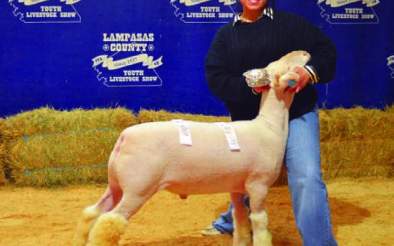 Yaretzy Inocencio garnered the T.R. Carson Award for lambs at this year’s Lampasas County Youth Livestock Show. ERICK MITCHELL | DISPATCH RECORD