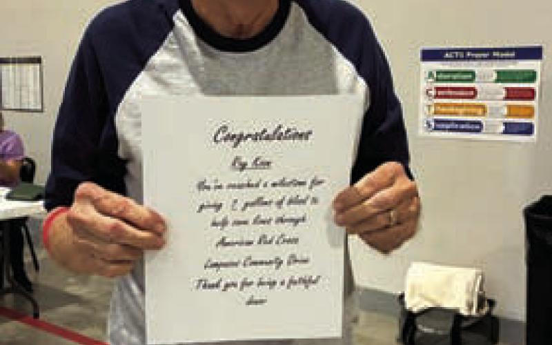 Roy Koon is now a 7-gallon blood donor. COURTESY PHOTO