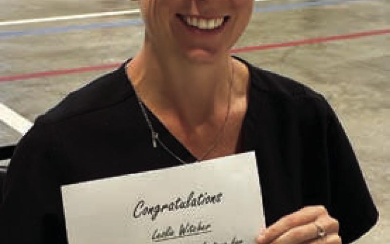 Leslie Witcher has reached the one-gallon mark in blood donations. COURTESY PHOTO