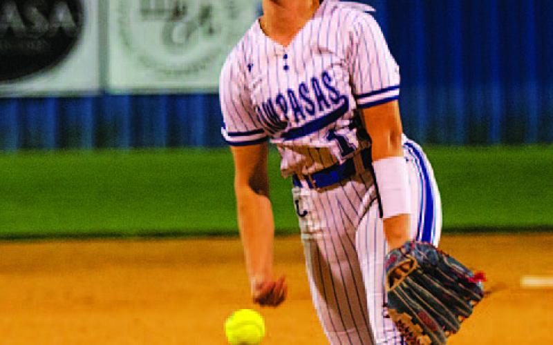 HUNTER KING | DISPATCH RECORD Brooklyn Farmer picked up 11 strikeouts in Monday’s game.