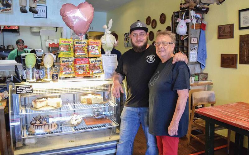 Eve Sanchez is shown with her son, Marc Clevenger, who helps run the restaurant on East Third Street. File photo