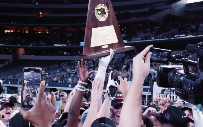 High school football teams all over Texas will be in pursuit of this trophy when district games start in October. FILE PHOTO