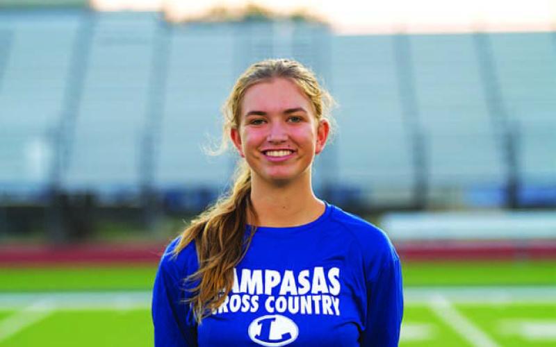 Name: Macy Patterson Class: Junior Sport: Cross Country Favorite Teacher or Coach: Mrs. Burnside Favorite Place in Lampasas: Home One Person You Look Up To: Jesus Christ Main Goal This Season: Go to state