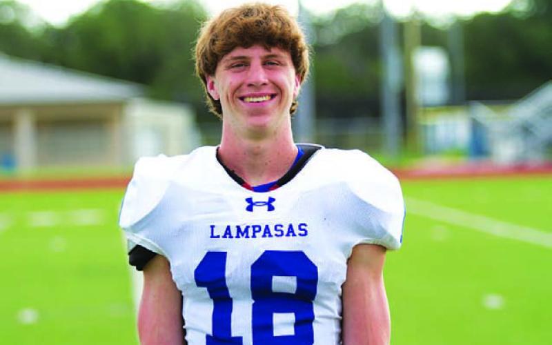 Name: Cale Wheeler Class: Senior Sport: Football Favorite Teacher or Coach: Coach Burnside Favorite Place in Lampasas: Storm’s One Person You Look Up To: My father Main Goal This Season: To exceed expectations