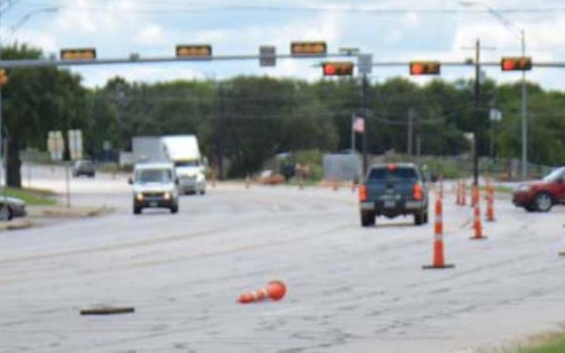 Guided cones are seen on U.S. Highway 190/Central Texas Expressway at State Loop 257 on Thursday afternoon. The outside westbound lane of U.S. 190 is closed through July 23. MONIQUE BRAND | DISPATCH RECORD