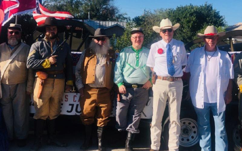 On hand for the Oatmeal Festival Grand Parade were, from left, Cheryl Ayers, Bill Ayers, Tract Wallace, Bill Dunson, Michael Oliver, Ross Cox Sr., Gary Lehmkuhler and Shelby Little. COURTESY PHOTO | JOHNNY ANDERSON