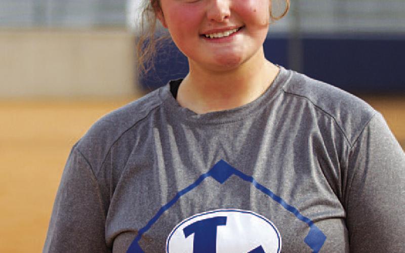 Name: Laynee Bretey Class: Sophomore Sport: Softball and Powerlifting Favorite Teacher or Coach: Coach Nap Favorite Place in Lampasas: The TXO batting cages One Person You Look Up To: My dad Main Goal This Season: Hit home runs
