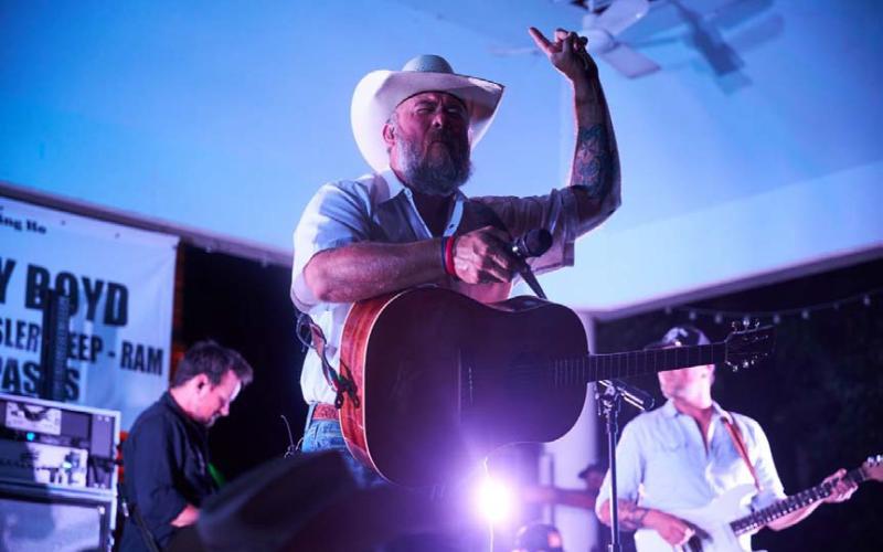 The Josh Ward band rocked the Lampasas courthouse bandtsand on Saturday night in the final concert of the Spring Ho Festival 2023. ADAM BARRIOS | DISPATCH RECORD