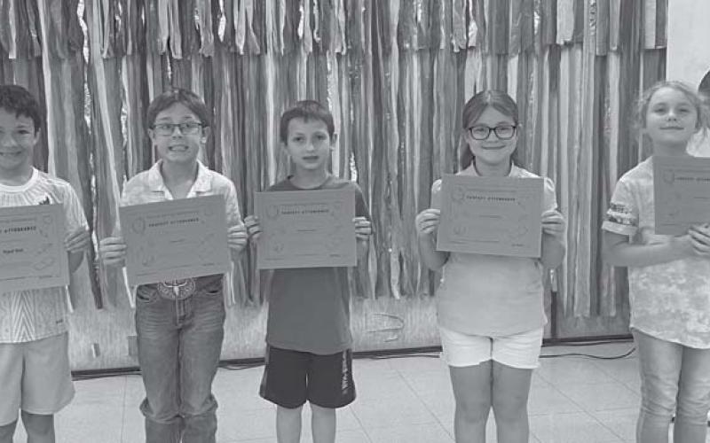 Second-grade perfect attendance winners. courtesy photo | Hanna Springs elementary