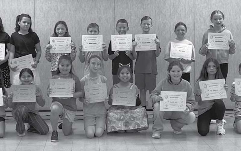 Third-grade citiizenship award winners. courtesy photo | Hanna Springs elementary