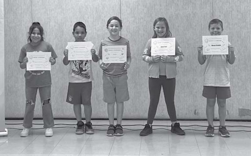 Third-grade perfect attendance winners. courtesy photo | Hanna Springs elementary