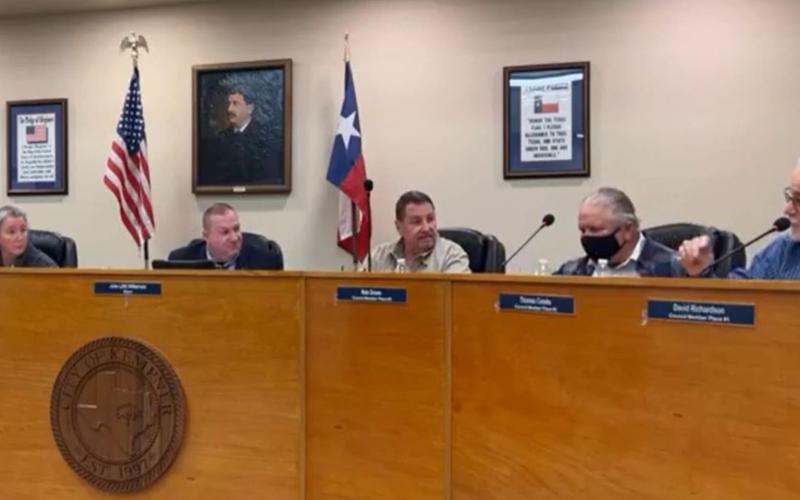 The Kempner City Council discusses City Manager David Williams’ annual review Tuesday night. CITY OF KEMPNER FACEBOOK PAGE