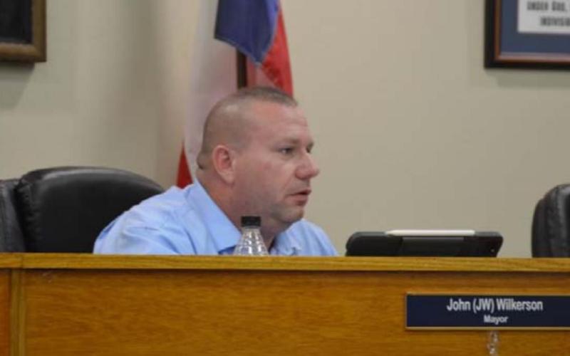 Kempner Mayor John Wilkerson speaks to council members Tuesday night about streamlining the budget process. MONIQUE BRAND | DISPATCH RECORD