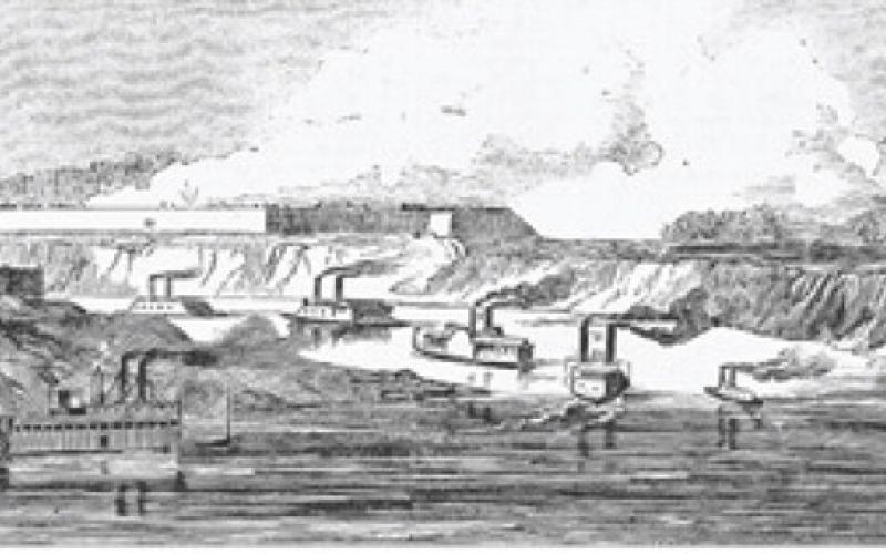 Bombardment of the Post of Arkansas, from Harper’s Weekly, Feb. 7, 1863. Courtesy photo | Jeff Jackson collection