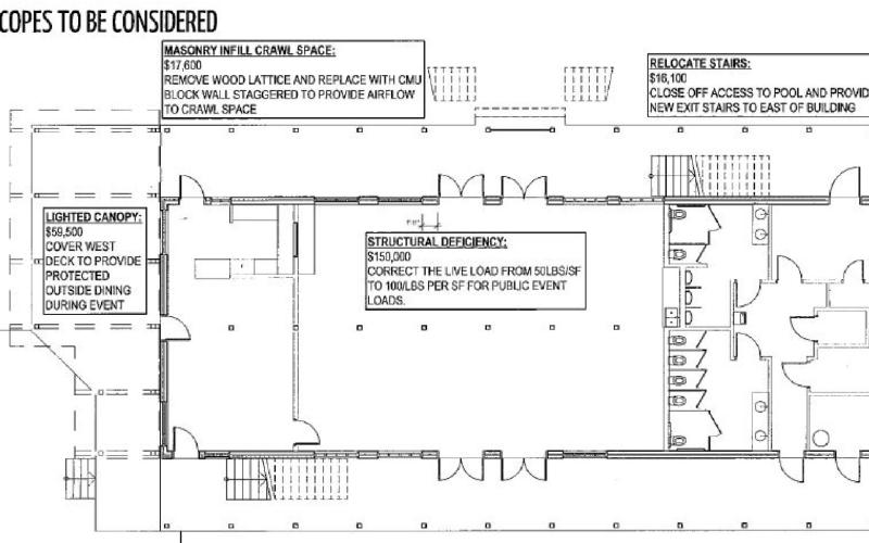 Conceptual floor plans for renovations at the Hostess House were discussed at the Lampasas City Council workshop session Monday. CITY OF LAMPASAS | COURTESY IMAGE
