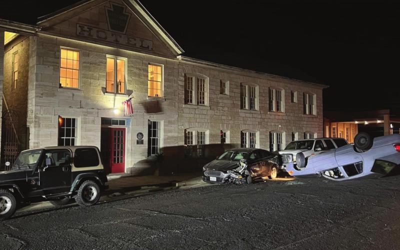 A driver believed to have been traveling at high speed through a residential area severely damaged two parked cars in the early hours Sunday morning. COURTESY PHOTO