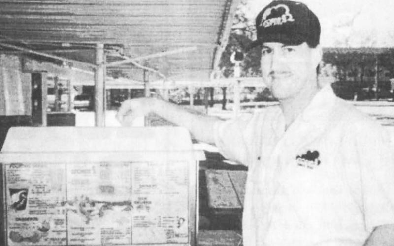 Storm’s co-owner Mike Green is pictured in this 1997 photo after he was named manager of the Lampasas drive-in restaurant. Green began working at the establishment as a carhop after Storm’s celebrated its 30th birthday, and now he will head up the 75th anniversary celebration. file photo | dispatch record
