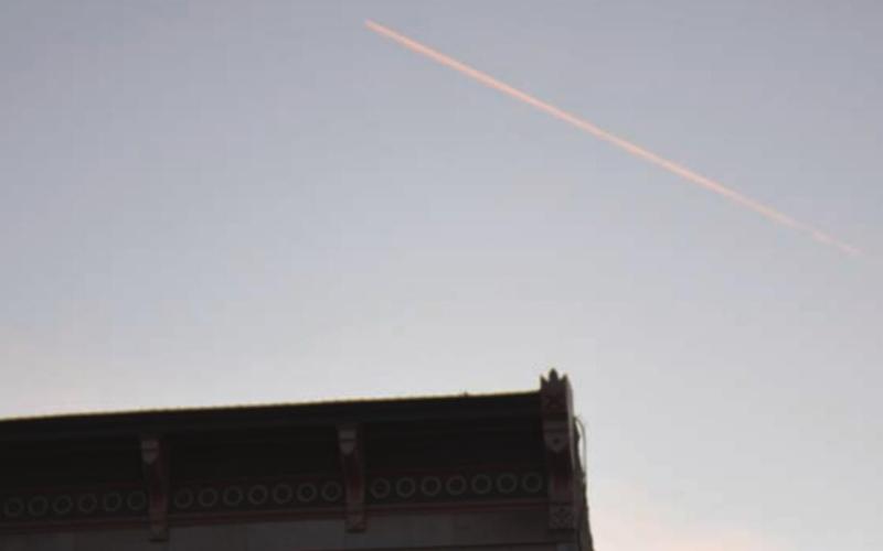 A comet-like object was seen over the Lampasas Dispatch Record office Monday night, leaving its trail in the sky, Temperatures dropped to 45 degrees overnight. MONIQUE BRAND | DISPATCH -RECORD