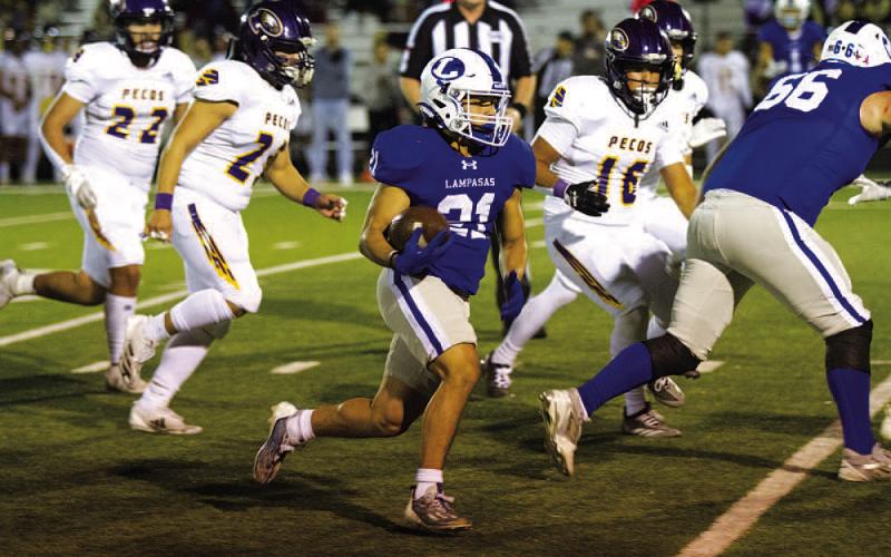 HUNTER KING | DISPATCH RECORD KJ Reed will look to get the Lampasas ground game going tonight.