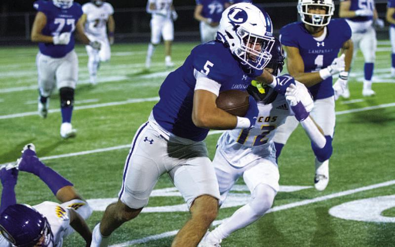 HUNTER KING | DISPATCH RECORD Raider Morua has been a weapon on both sides of the ball for his football team.