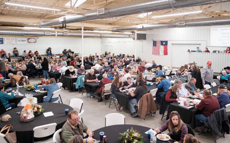A full house was on hand Saturday night for the Buyers Appreciation Dinner and the premium sale that closed out the 88th Annual Lampasas County Youth Livestock Show. A record-setting $765,000 total was posted. For more details and photos from the livestock show, see Section B inside today’s edition. For Food Fair award photos, see page A9. GABRIELA SANGACHE | DISPATCH RECORD