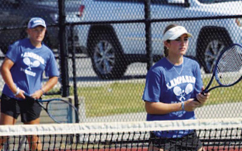 Sydney Unger, back, and Loretta Hodges played three tough sets last Thursday. COURTESY PHOTO | KENNETH PEISER
