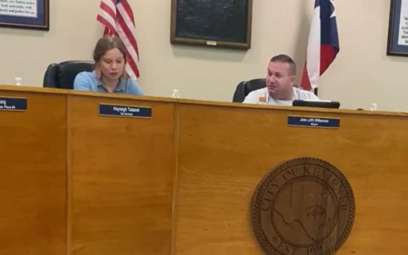 The Kempner City Council met last week. From left are Mayor Pro Tem Dan Long, City Secretary Hayleigh Talasek, Mayor John Wilkerson and Councilman Rob Green. CITY OF KEMPNER TEXAS FACEBOOK PAGE